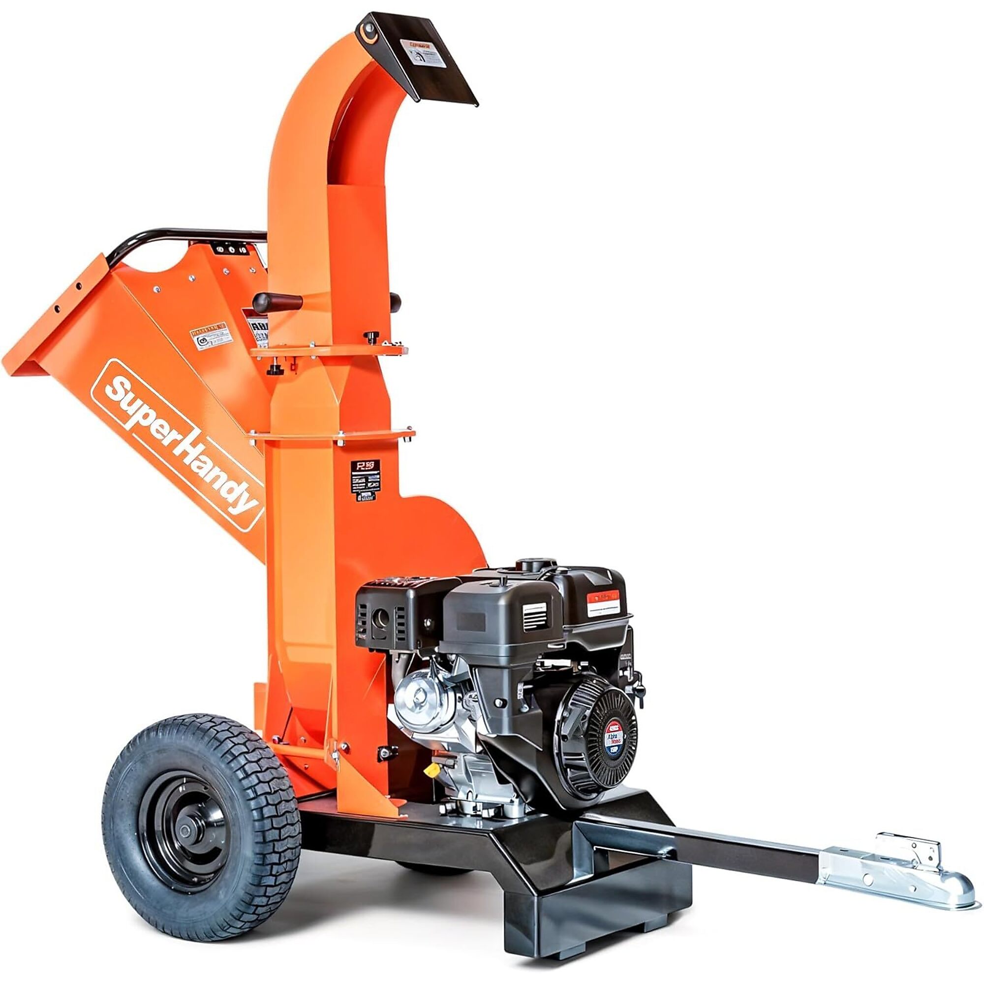 SuperHandy Tow-Behind Wood Chipper — 4in. Chipping Capacity, 15HP Gas Engine, Electric Start, 13in. Wheels, Model# TRI-GUO141
